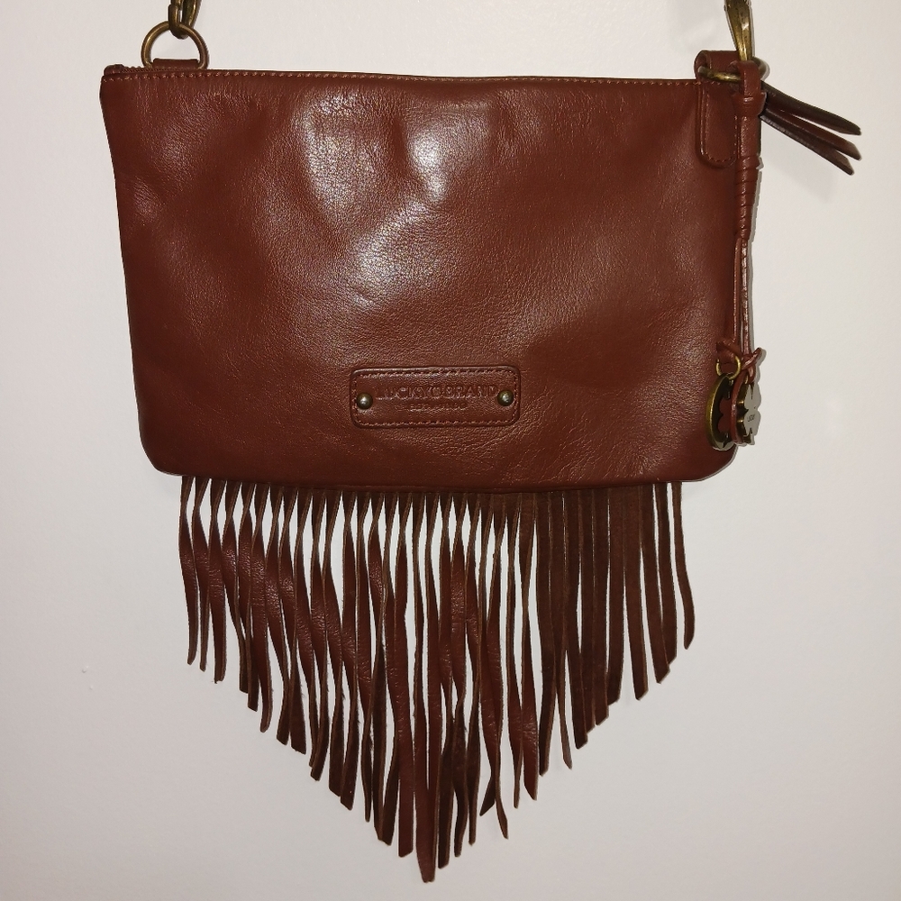 Lucky Brand Brown Crossbody Bag with Fringe